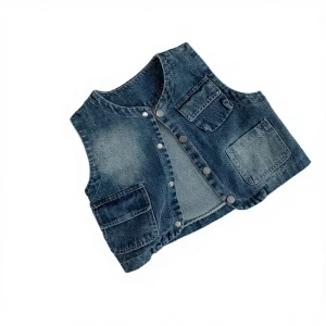 Summer New Kids Outdoor Casual Denim Vest Custom Design Toddler Boys High Quality Thin Denim Vest