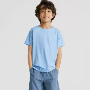 Summer New Style Boys’ Yoga Sports Wear Solid Color Short sleeved Top Crew Neck Elastic Quick drying Running T shirt for Kids