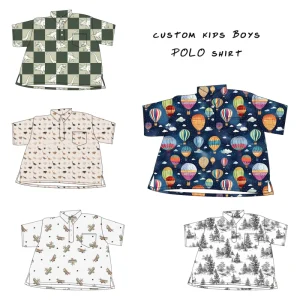 Summer Short Sleeve Boys Polo Shirt Custom Casual Style Print Pattern Kids Tops