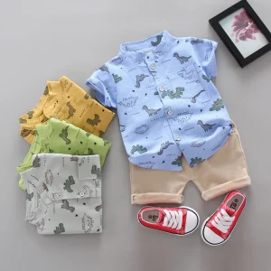 Summer Short Sleeve Children T Shirts Shorts 2PCS Boy’s Clothing Kids Clothes 1 2 3 4Years Cotton Boys Polo Shirts Shorts Sets