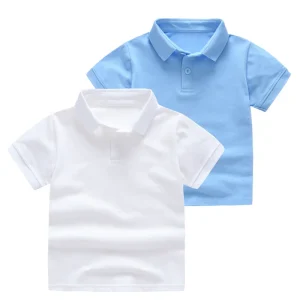 Summer Solid Anti pilling Pique Cotton Tops Short Sleeve Turn down Collar Baby Boys Tshirt Kids Polo Clothes Child Polo Shirt