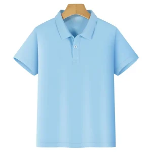Summer Solid Color Children Top Short Sleeve School Kids Boys Girls Polo Shirts
