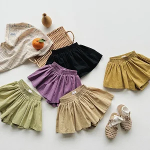 Summer Solid Sweet Kids Girls Skirt Shorts Girls Loose Shorts