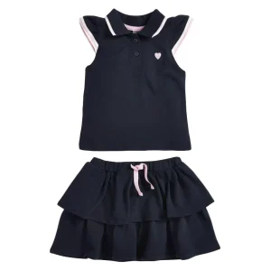 Summer Wear Sleeveless Vest and Skirt Casual Short Set 100% Cotton Kids Clothing Set for Girls