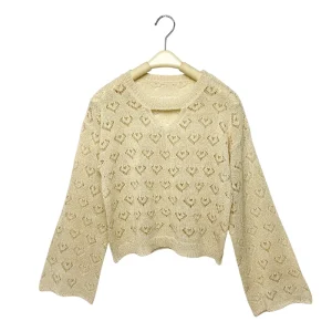 Summer Women Soft Breathable Oversize Loose Pullover Long Sleeve Hollow Out Nice Sweater for Girls