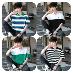 Summer Youth T shirt Loose Polo Shirt Boys’ Half Collar Sleeve Shirt