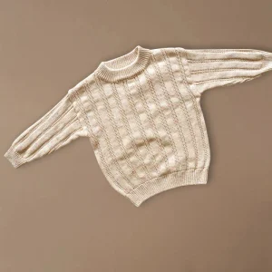 Super Soft Cotton Chunky Wide Ribbed Knit New Born Baby Girl Boy Sweater Clothes Anti-shrink All Seasons for