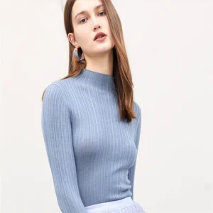 Sweater Designs Roll Neck for Girls Cashmere Ribbed Pullover