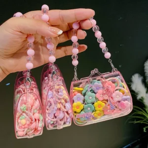 Sweet Baby Girl Mini Hair Accessories Set Gift Children’s Cute Hair Ties Elastic Hair Rubber Bands Kit for Kids