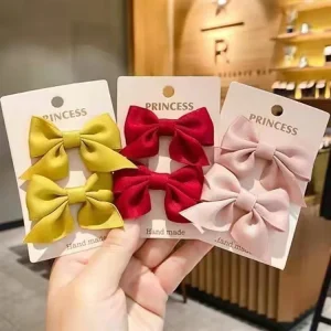 Sweet Children’s Bow Hair Accessories 2 Piece Set Kids Hair Clip Versatile Girls Princess Hairpin Decoration