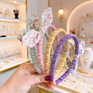 Sweet Countryside Style Cute Floral Bow Hairbands Knotted Hair Band Trendy Hair Accessories for Kids Girls