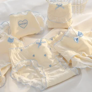 Sweet Lace Pure Cotton Antibacterial Low Rise Everyday Hipster Underwear Breathable Waist Bag Buttocks Girl Underwear