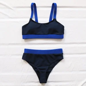 Swimwear Swimsuit Beach Wear Bikini Set Thong Solid Color Kids Swimwear Girls Women Female Fitness Swimwear