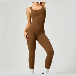 Tall Girls Friendly One Piece Yoga Jumpsuit Scrunch Butt Rompers Women Pants Jumpsuits Custom Logo Workout Apparel