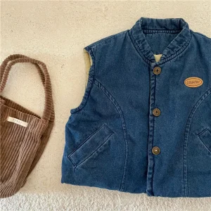 Tank Top Padding Thickening Waistcoat Winter Vest for Girl Jeans Children Outwear Girls and Boys Cotton Tank Top Jacket