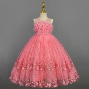 Teen Bridesmaid Wedding Party Dresses for Girls Elegant Children Pageant Princess Long Dress Kids Graduation Ceremony Ball Gown