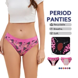 Teen Girls 4 Layer Fabric OEKO TEX Certified Girls Period Undies Leakproof Menstruales No PFAS Period Underwear