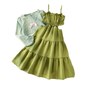 Teenage Girls Two Piece Summer Dress Set 8 12T Kids Dresses