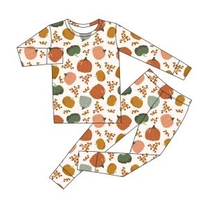 Thanks Giving Bamboo Pajamas Sets Kids Toddler Boys Girls Daily Snug Fit Sleepwear Set