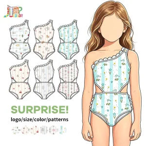 Tiaose Summer Children Girls Swimsuit Floral Print Sleeveless Kids Girls Upf 50+ Bathing Suit Swimwear