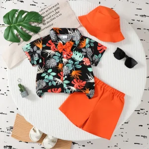 Toddler Boys Clothing Sets Luxury Summer Casual Short-sleeved Polo T-shirt Shorts 0-5 Years Baby Boys’ Clothing Print Logo
