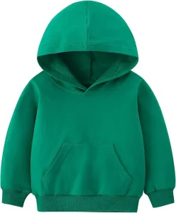 Toddler Boys Girls Hooded Pocket Sweatshirt Solid Pullovers Kids Cotton Tops 2 6Y Blouse