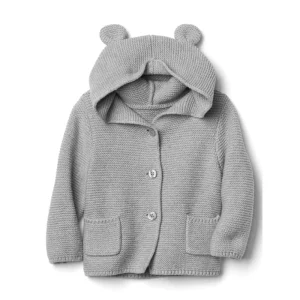 Toddler Boys Girls Knit Sweater Hooded Ears Warm Cardigan Coat Tops Jacket Outwear
