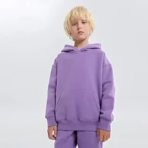 Toddler Boys Girls Print Hooded Sweatshirt Solid Pullovers Kids Cotton Tops 2-6Y Blouse
