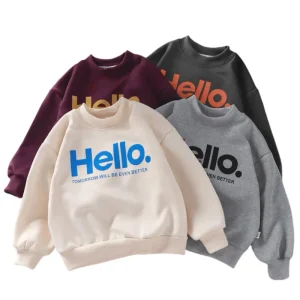 Toddler Boys Hoodies Sweatshirt Children’s Fall Round Neck Hooded Korean Loose Sports Long Sleeved Tops Boys Fashionable Clothes