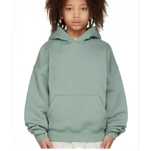 Toddler Boys Solid Autumn Hoodies Sweatshirt 100% Cotton Breathable Windproof Anti Pilling Regular Fit O Neck Unlined 320g