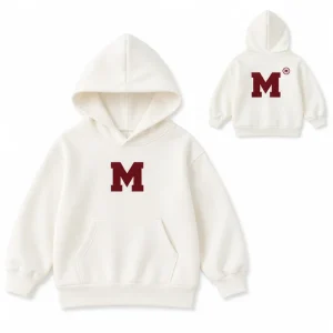 Toddler Boys Varsity Hoodie Soft Cotton Blend Letter M Printed Sweatshirt Casual Long Sleeve Pullover