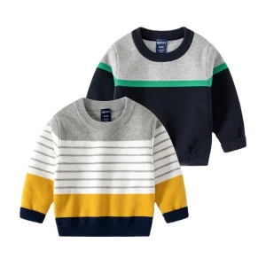Toddler Children’s Sweater Boys High Quality Knit Pullover Tops Round Collar Kids Clothes Sweatshirt