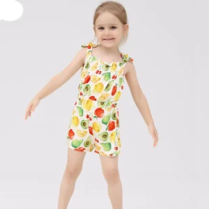 Toddler Girl Jumpsuit Sleeveless Romper Short Pants Summer Outfits One Piece Clothes Bamboo Girls Sleepwear