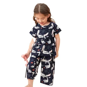 Toddler Girl Sleepwear Custom High Quality Summer Bamboo Cartoon Kids Cotton Pajama Sets