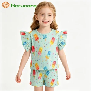 Toddler Girls Short Sleeve 2 Piece Outfits Bow Ruffle Floral Butterfly Shorts Soft Stretchy Breathable Summer Kids Set