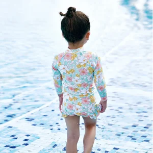 Toddler Kids Baby Girls Swimwear Print One Piece Girl Ruffles Summer Swimsuit Jumpsuits Bathing Swimming Suit