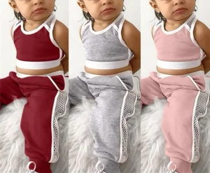 Toddler Kids Girls Clothes Set Sleeveless Breathable Vest Pants Summer Casual Sports Clothing Outfit Set