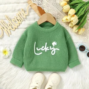 Toddler Long Sleeves Sweater Pullover Custom Fashion Kids Boy Crew Neck Jumper Spring Infant Unisex Knitted Sweater