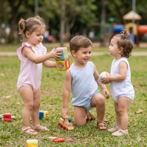 Toddler Summer Outdoor Play Outfits Soft 100% Cotton Sleeveless Rompers for Boys and Girls Clothing Set
