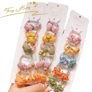 Tracy & Herry Children’s Sweet Hair Accessories Colorful High Elastic Hair Ties for Kids Girls Plastic Daily Life 20pcs RO-04