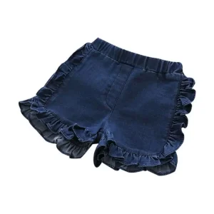 Turkey Children Clothing Beautiful Young Girl Denim Fabric Apparel Kids Denim Shorts for Girls