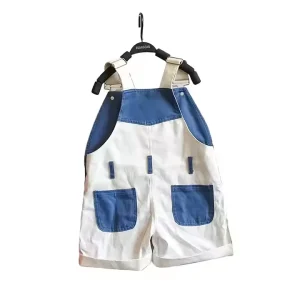 Twill Fabric Color Blocking Back Pants Boys Girls Baby Clothes Customized Bandeau Pants