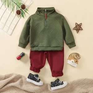 Two Piece Winter Boys Suit with Jacket and Trousers
