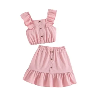 Two Pieces Children’s Clothing Set Kids Clothes Frocks for Girls Kids