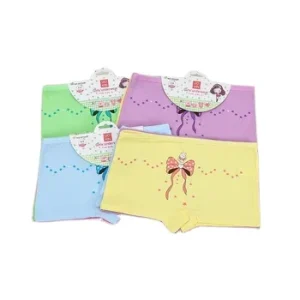 UOKIN Cartoon Girls Boxers Cotton Underwear Big Bow Ractive Print 4 10 Yrs Children Panties Girl Boyleg Underwear