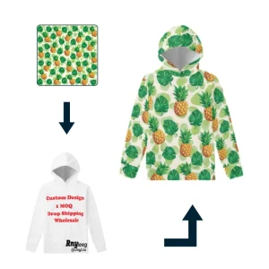 USA Size Polyester and Cotton Children’s Hooded Sweatshirt Custom Boys and Girls Sublimation Pullover Hoodies Sweatshirt Unisex