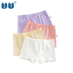 Undergarments for Girls Solid Color Cotton 4 Pieces Kids Panties Girls Underwear
