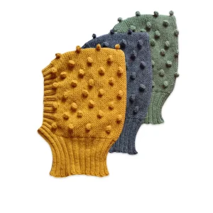 Unisex Baby Knitted Hat With Polka Dots Spring and Autumn Balaclava Sweater