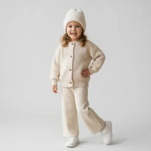 Unisex Kids Long Sleeve Knit Cardigan Sweater Baby Boy Girl Button Down Casual Outerwear Autumn Winter Warm Clothing