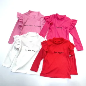 Valentine Outfit Baby Knit Girls Fashion Korean Sweater Handmade Sweater Design for Baby Kids Girls Turtleneck Sweater